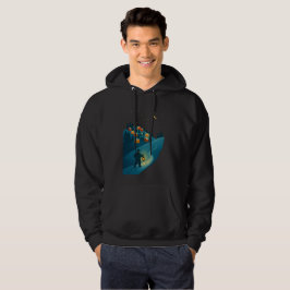mysig vinterby lanterngång illustration tröja hoodie
