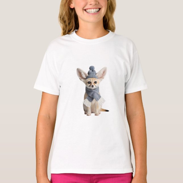  mysig vinterfennekskan för barn t shirt (Framsida)
