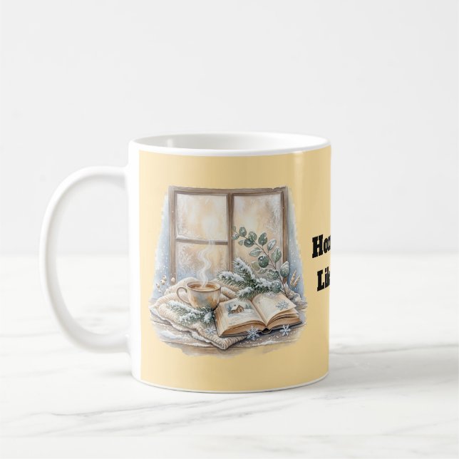  mysig vinterfönster akvarell  kaffemugg (Vänster)