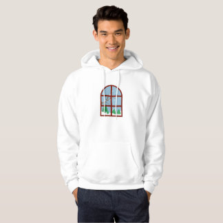 mysig vinterfönster vy av snöig skog - Vintereste Hoodie