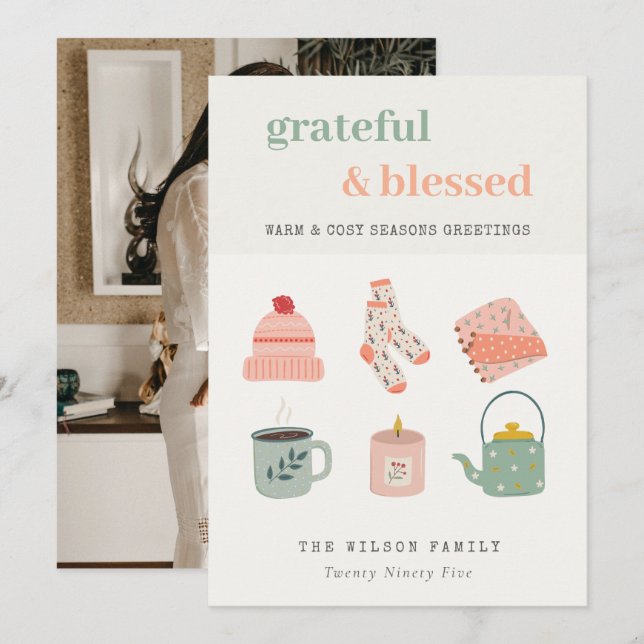  mysig vinterfoto essentials säsongsönskningar julkort (Fram/baksida)