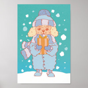 mysig vinterhund poster