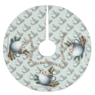  mysig vinterkakao-marshmallow-muggscen julgransmatta borstad polyester