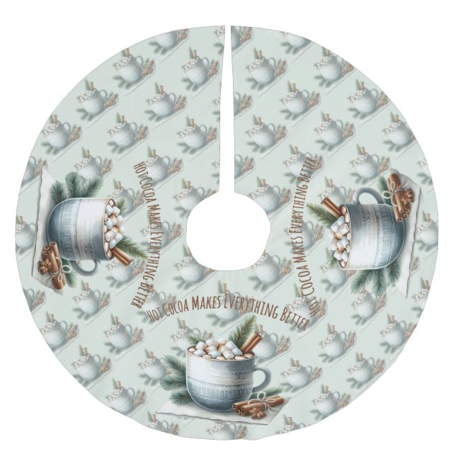  mysig vinterkakao-marshmallow-muggscen julgransmatta borstad polyester (Framsidan)