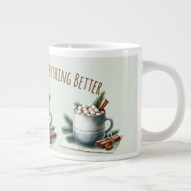  mysig vinterkakao-marshmallowscen jumbo mugg (Höger)