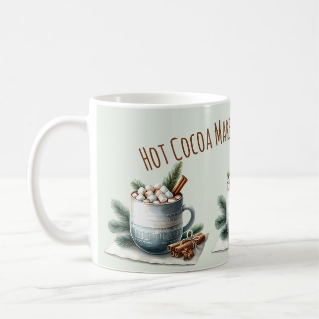  mysig vinterkakao-marshmallowscen kaffemugg (Vänster)