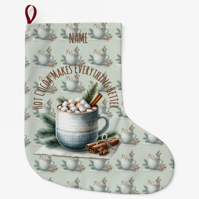  mysig vinterkakao-marshmallowscen stor julstrumpa (Framsidan)