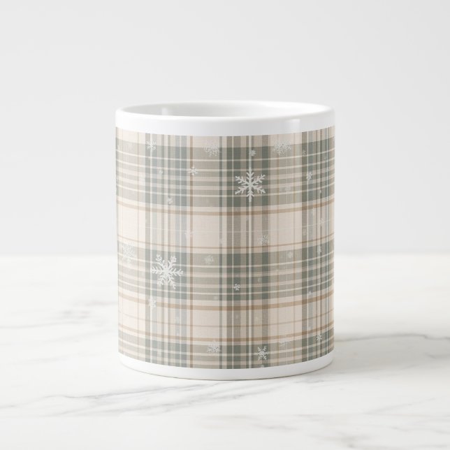  mysig vinterkarott & snöflinga juldesign jumbo mugg (Framsidan)