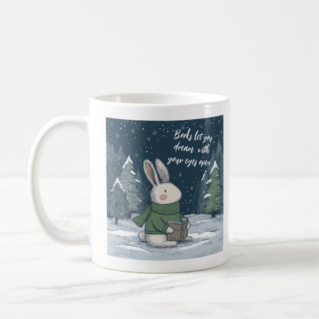  mysig vinterläsebok kaffemugg (Vänster)