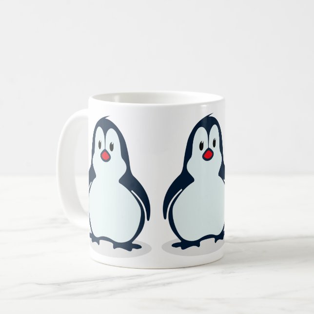  mysig vinterpingvin kaffemugg Söt akvarell Ani (Framsida vänster)