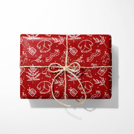 mysig vintertröja & julklappar röda presentpapper