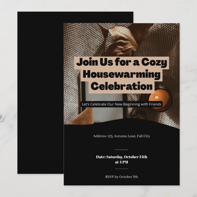 Mysiga anpassningsbarna Firande Inbjudningar (Fram/baksida)