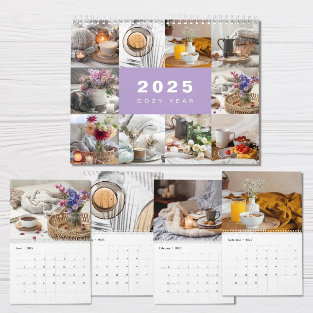 Mysiga året Photo Collage Modern 2025-kalender Kalender (Skapare uppladdad)