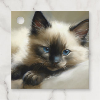 Mysiga assistenten Siamese Kitten Gift Märkres Gåvor Etiketter