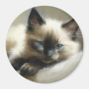 Mysiga assistenten Siamese Kitten Magnet