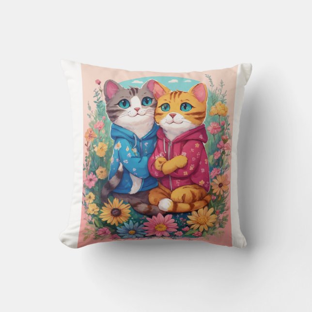 "Mysiga assistenter: Purr-Fect Pillow Pals" Kudde (Framsida)