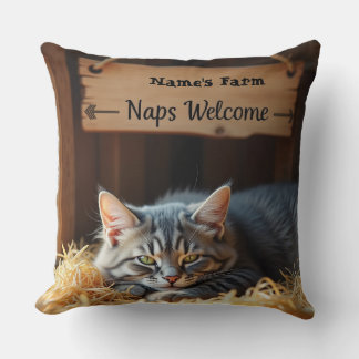 Mysiga Barn Cat Farmhouse Dekorativ kudde