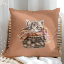 Mysiga Basket Cat Pillow - Terracotta Edition