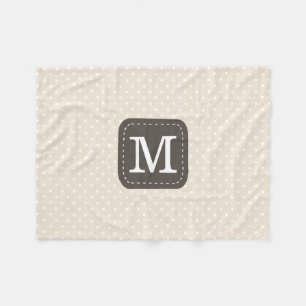 Mysiga Beige Polka dots Mönster med Anpassningsbar Fleecefilt
