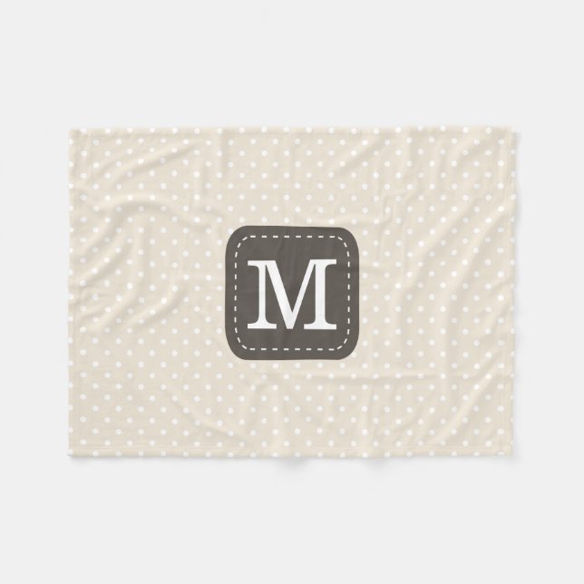 Mysiga Beige Polka dots Mönster med Anpassningsbar Fleecefilt (Framsidan (Horisontell))
