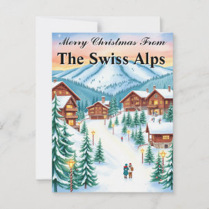 Mysiga berget Chalet i schweiziska Alpernor Vykort