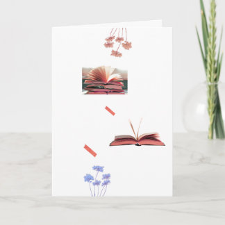 mysiga böcker och blommor estetisk läsning hälsni kort