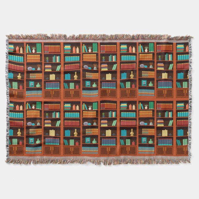 Mysiga bokhyllor - Throw Blanket Filt (Framsidan)