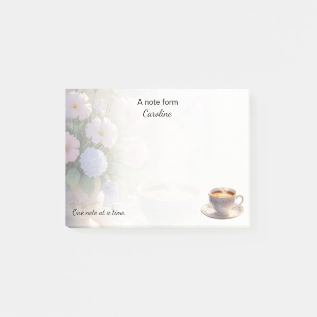 Mysiga bomullskafett och Wildblommor morgontankar Post-it Block (Framsida)