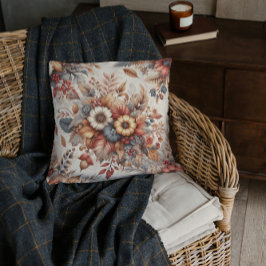 Mysiga Botaniska Blommigtar hösten Kudde