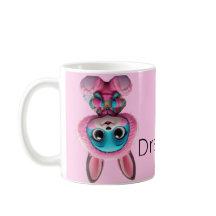 Mysiga Bunny Mugg - Cute Blue Rabbit in Rosa Huva