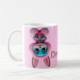 Mysiga Bunny Mugg - Cute Blue Rabbit in Rosa Huva 