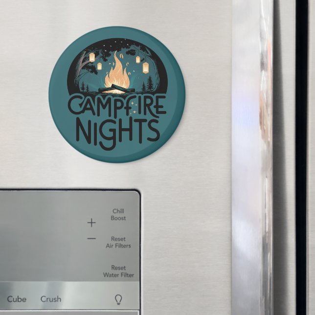 Mysiga Campfire Nights Rustic Outdoor Äventyr Magnet (In Situ (Fridge))