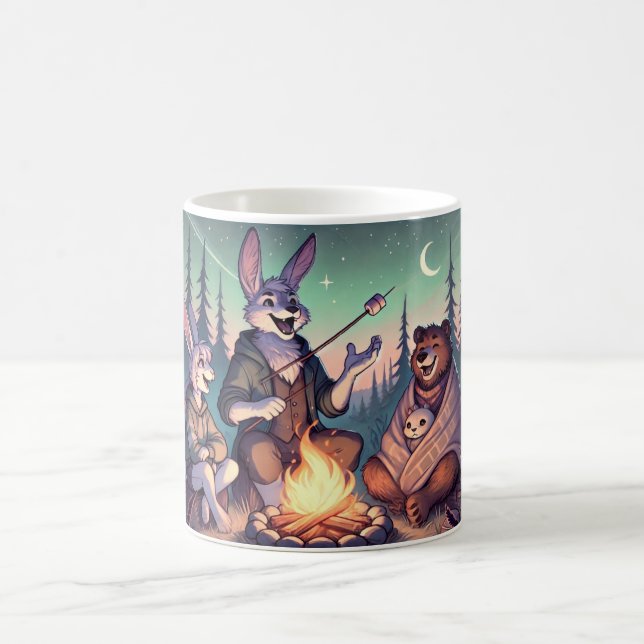 Mysiga Campfire Tales - Bunny & Bear under stjärno Kaffemugg (Center)
