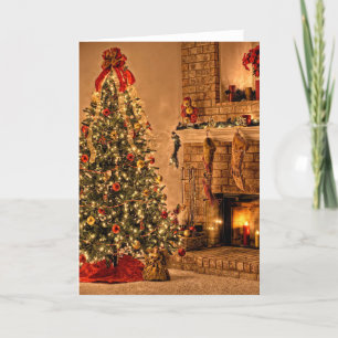 Mysiga Chrsitmas Träd Room Helgkort