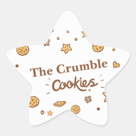 Mysiga Cookie Delight (vit) Stjärnformat Klistermärke