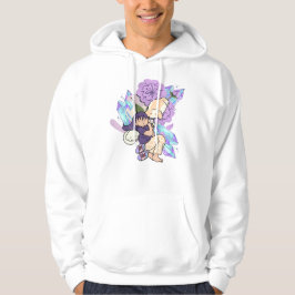 mysiga drömmar med valpar och lila kristaller hoodie
