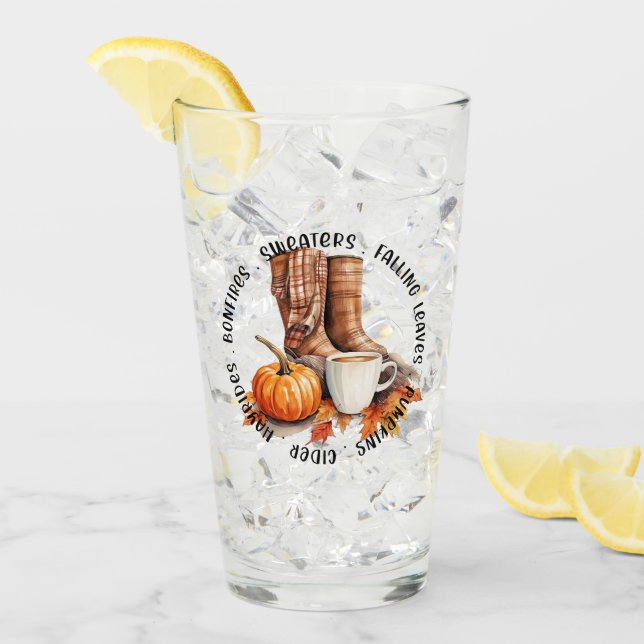 Mysiga Fall Vibes - Boots, Pumpkin Spice, Bonfire Glaskopp (Framsida Ice)