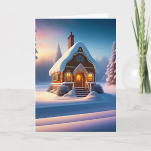Mysiga Gingerbröd House Helgkort