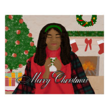 Mysiga God jul - afrikansk amerikansk kvinna