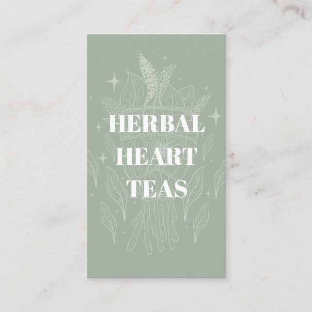 Mysiga Grönten Herbal Tea Shop Herb Bundle Visitkort (Framsida)