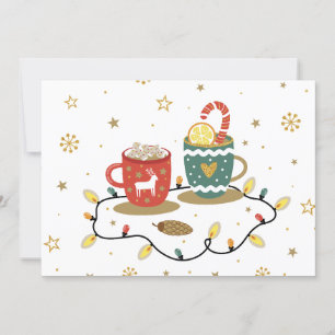 Mysiga Guld-julkaffe Kakao Julkort