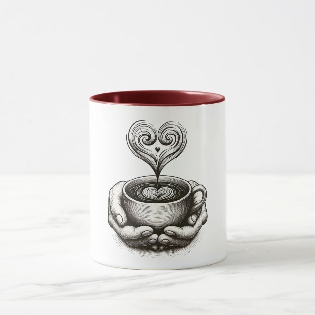 ☕ Mysiga Händer & Heart Mugg ☕ (Center)