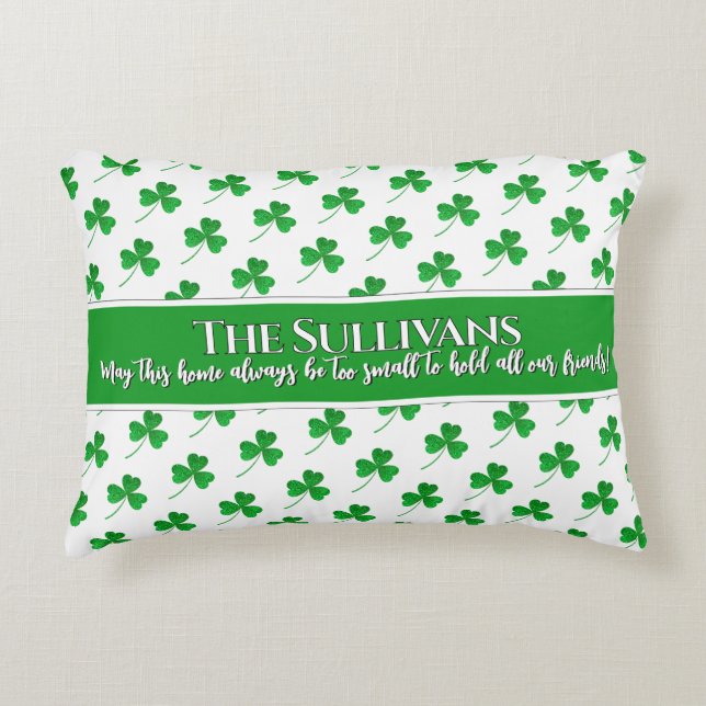 Mysiga hem för irländska schaktskyttar i mönster p prydnadskudde (Framsidan)