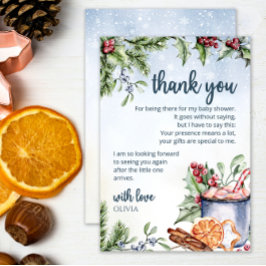 Mysiga Hetten Kakao Snowly Baby Shower Tack Kort