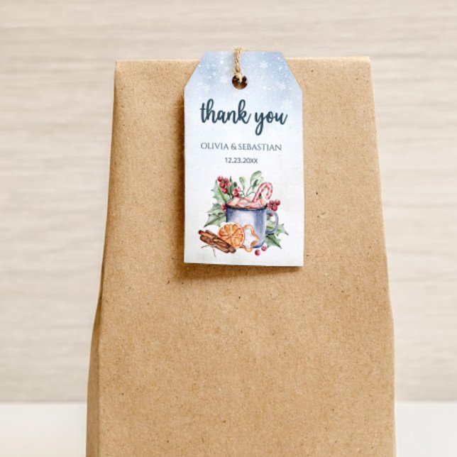 Mysiga Hetten Kakao Snowly Bröllop Presentetikett (Skapare uppladdad)