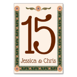 Mysiga Homespun Bröllop Bordsnummer