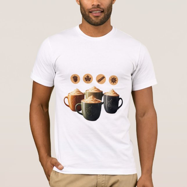  mysiga höst latté kaffemuggar t shirt (Framsida)