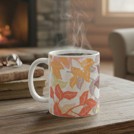 mysiga höstblad varma toner kaffemugg
