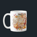 Mysiga höstdagar Mugg<br><div class="desc">Slappna av med den här Mysiga designen av kaffet mugg under hösten. Med handskriven text i guldbrun och mjuk orange,  omgiven av pumpor,  ångkaffe,  filtar,  fallande löv och rustiskt trä struktur. Perfektens höst mugg för mysiga kaffepunderstunder.</div>