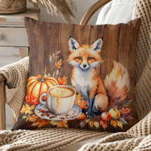 Mysiga hösten Fox Dekorativ kudde